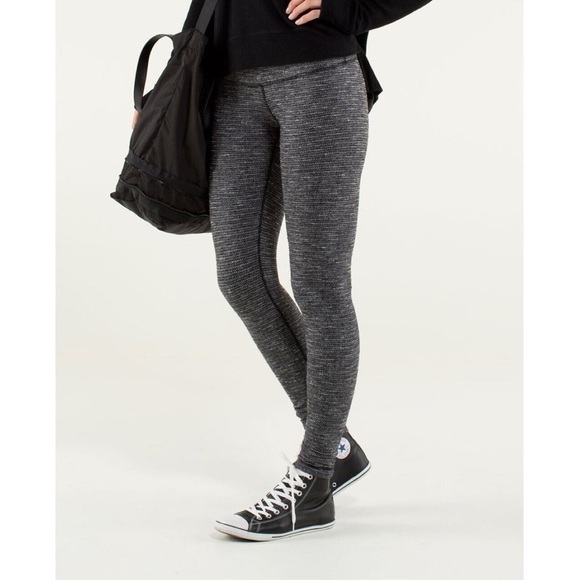 Lululemon | Wunder Under Pant III Coco Pique Black White Size 8 Gym Yoga Running - Picture 4 of 11